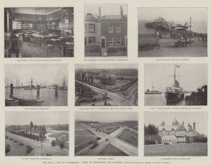 A visita real a Portsmouth, vistas de Portsmouth e de Southsea