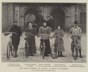O casamento real em Coburg, um grupo de ciclistas de English Photographer