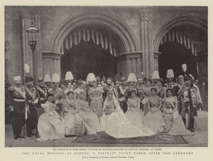 O casamento real em Coburg, um grupo de retratos tirados após a cerimônia de English Photographer