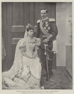 O casamento real em Coburg, o grão-duque e a grã-duquesa de Hesse-Darmstadt