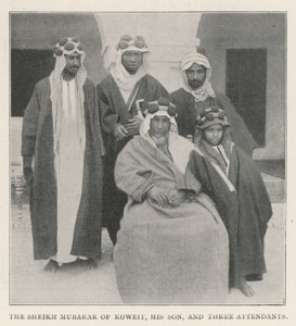 O Sheikh Mubarak de Koweit, seu filho e três assistentes de English Photographer