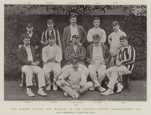 O Surrey Eleven, os vencedores do Campeonato de Cricket County, 1894 de English Photographer
