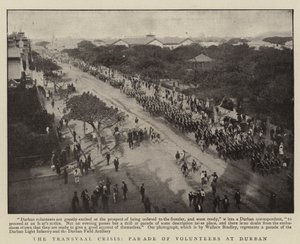 A Crise do Transvaal, Desfile de Voluntários em Durban de English Photographer