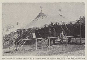 A visita do imperador alemão à Palestina, pavilhão enviado pelo sultão para os Kaisers de English Photographer