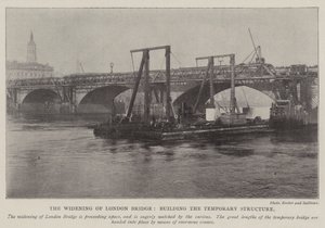O alargamento da ponte de Londres, construindo a estrutura temporária de English Photographer