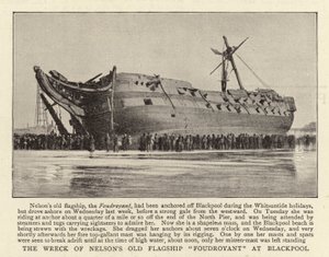 O naufrágio de Nelsons Old Flagship Foudroyant em Blackpool de English Photographer