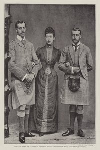 O falecido duque de Clarence, a princesa Louise (duquesa de Fife) e o príncipe George de English Photographer