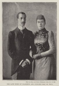 O falecido duque de Clarence e a princesa May de Teck de English Photographer