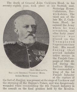 O falecido General Cockburn Hood, Indian Mutiny Veteran de English Photographer