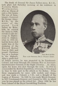 O falecido general Sir J Talbot Airey de English Photographer
