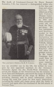 O falecido tenente-general Sir HB Lumsden de English Photographer