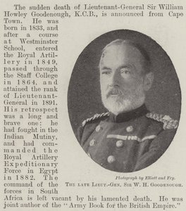 O falecido tenente-general Sir WH Goodenough de English Photographer