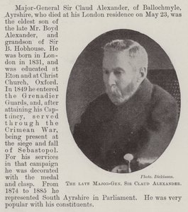 O falecido major-general Sir Claud Alexander de English Photographer