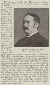 O falecido Sr. Alexander Keys Moore, Editor do Morning Post de English Photographer