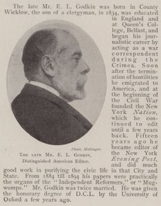O falecido Sr. EL Godkin, Distinguished American Editor de English Photographer