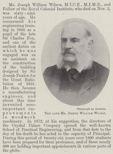 O falecido Sr. Joseph William Wilson de English Photographer
