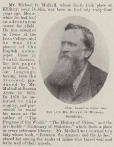 O falecido Sr. Michael G Mulhall, estatístico de English Photographer