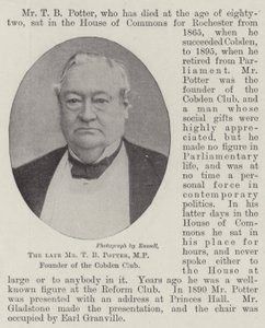 O falecido Sr. TB Potter, MP, Fundador do Clube Cobden de English Photographer