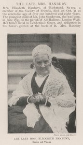 A falecida Sra. Elizabeth Hanbury, viveu 108 anos de English Photographer