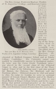 O falecido reverendo GF Maclear, DD, diretor do St. Augustines College, Canterbury de English Photographer