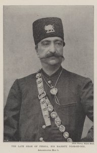O falecido Xá da Pérsia, Sua Majestade Nasr-ed-Din, assassinou 1 de maio de English Photographer