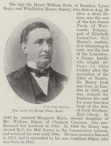 O falecido Sir Henry Peek, Baronet de English Photographer