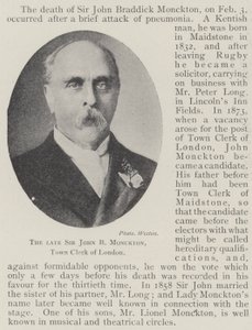 O falecido Sir John B Monckton, secretário municipal de Londres de English Photographer