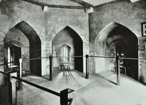 Torre de Londres, Tower Hill: sala de prisão estadual na torre de Beauchamp, 1895 de English Photographer