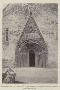 Entrada do século XII da Catedral de Clonfert, Condado de Galway, fundada em 558 de English Photographer