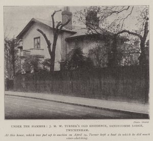 Sob o martelo, JMW Turners Old Residence, Sandycombe Lodge, Twickenham de English Photographer