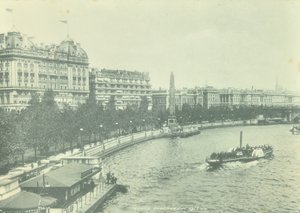 Victoria Embankment, Westminster LB: olhando para o norte a partir da Hungerford Bridge, 1895 de English Photographer