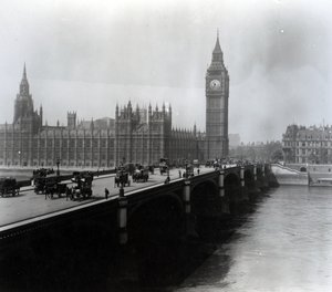 Vista da ponte de Westminster e as casas do Parlamento de English Photographer