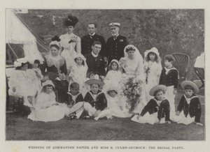 Casamento do comandante Napier e Miss E Culme-Seymour, o partido nupcial de English Photographer