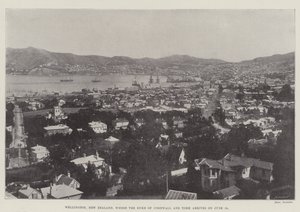 Wellington, Nova Zelândia, onde o Duque de Cornwall e York chega em 18 de junho de English Photographer