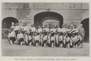 Tropas das Índias Ocidentais em Bathurst Barracks, na costa oeste da África de English Photographer