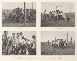 Com os guardas escoceses na África do Sul, um jogo de futebol de English Photographer