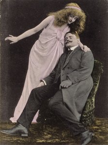 Mulher, olhar, um, dormir, homem de English Photographer