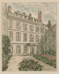 10 Nevills Court, Fetter Lane, Holborn, de um esboço em 1890 (wc no papel) de English School