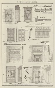 Carpintaria do século XVI, ilustrada a partir de Haddon Hall (gravura) de English School