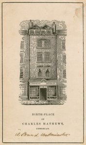 18 Strand, Westminster, Londres, local de nascimento de Charles Matthews, comediante de English School