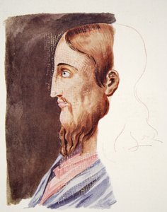 Retrato do 2o século de Christ das catacumbas romanas, desenho attri. para T. Heaphy, reproduzido em The Outline of History: sendo uma história simples da vida e da humanidade por HG Wells, Londres