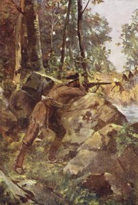 Um homem do Bosque (cor litho) de English School