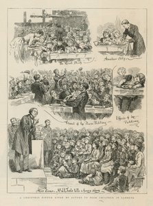 Um jantar de Natal dado por atores a crianças pobres em Lambeth de English School