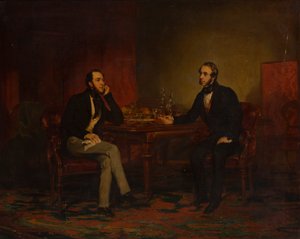 A Conversation Piece, c.1840 (óleo sobre tela) de English School
