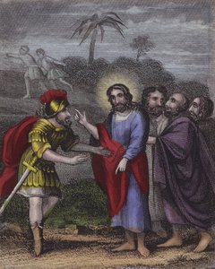 Um Courtier, através das regiões de Herodian conhecidas ... (gravura a cores) de English School