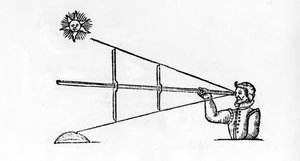 A Cross-Staff, ilustração de A Seamans Secrets por John Davis, publicado em 1595 de English School