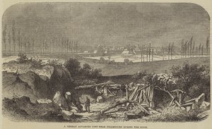 Um posto avançado alemão perto de Phalsbourg durante o cerco (gravura) de English School