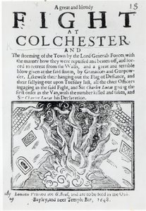 Uma Grande e Bloudy Fight em Colchester, impressa em 1648 de English School