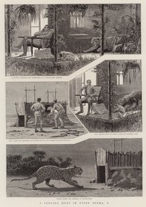A Leopard Hunt in Upper Burma, I (gravura) de English School