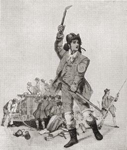 Um bombeiro de Londres na década de 1790. Da revista The Strand Magazine publicada em 1897. de English School